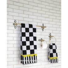 Pastoral style Black and white grid Bath Towel,Towel set BT-078